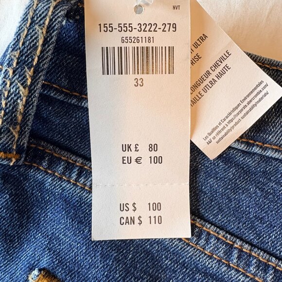 🔥 NWT Abercrombie Curve Love 90s Ankle Straight | Ultra High Rise | Size 16 - Picture 6 of 7